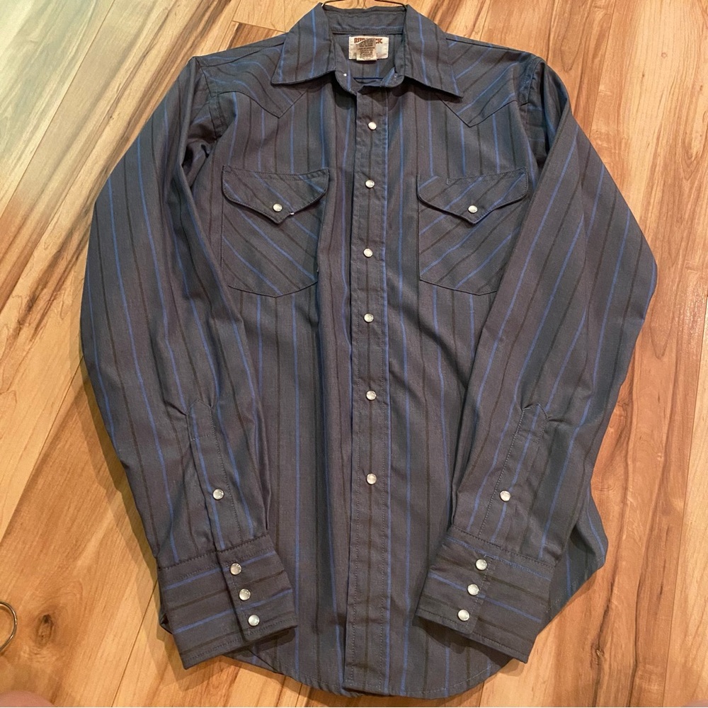 Ruddock Men's Dark Blue Stripe Western Shirt—15/35